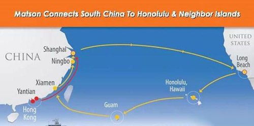 美森中國區(qū)業(yè)務三個裝運點為: 寧波,上海和廈門港